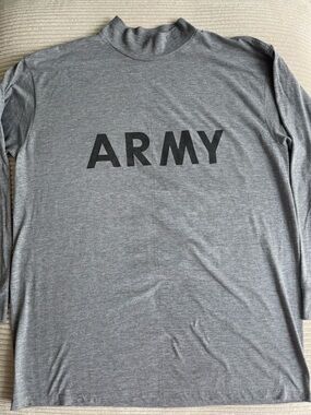 Grey ARMY Long-Sleeve Crewneck Shirt